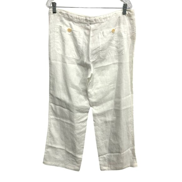 Tommy Bahama NWT White Linen Blend Pants Size 10 Relaxed Fit Drawstring Waist - Picture 2 of 11